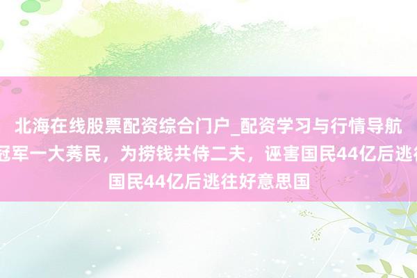 北海在线股票配资综合门户_配资学习与行情导航 她是体坛冠军一大莠民，为捞钱共侍二夫，诬害国民44亿后逃往好意思国