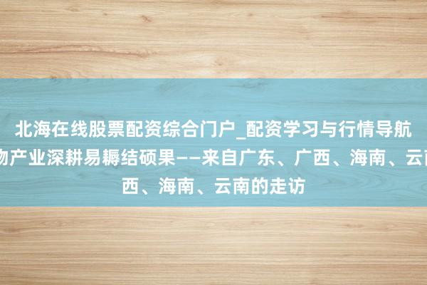 北海在线股票配资综合门户_配资学习与行情导航 热带作物产业深耕易耨结硕果——来自广东、广西、海南、云南的走访