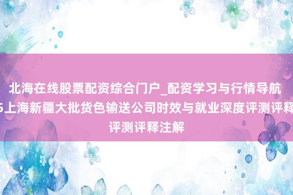 北海在线股票配资综合门户_配资学习与行情导航 2025上海新疆大批货色输送公司时效与就业深度评测评释注解