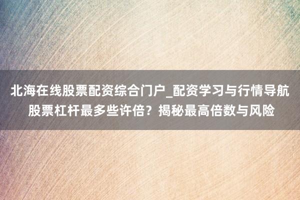 北海在线股票配资综合门户_配资学习与行情导航 股票杠杆最多些许倍？揭秘最高倍数与风险